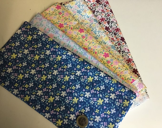 1m25 (5pc, 25cm*1m12) floral cotton poplin