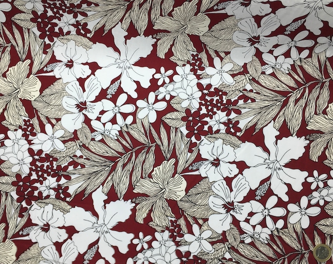 High quality cotton poplin. Flora, maroon