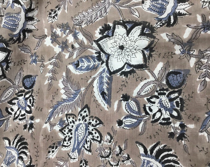 Indian block printed cotton muslin, hand made. Tempest Jaipur blockprint