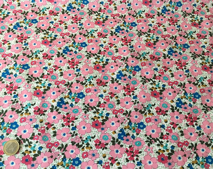 High quality cotton poplin dyed in Japan with flowers