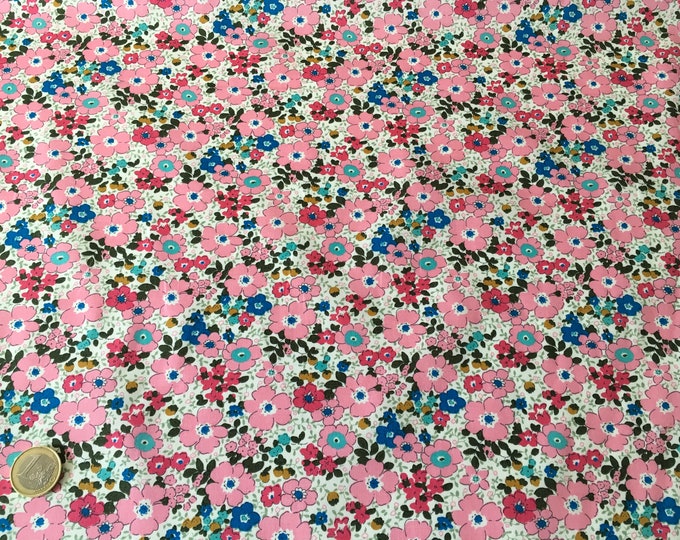 High quality cotton poplin dyed in Japan with flowers