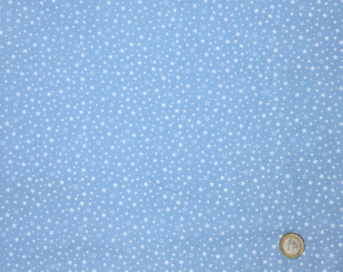 High quality cotton poplin dyed in Japan with stars, baby blue