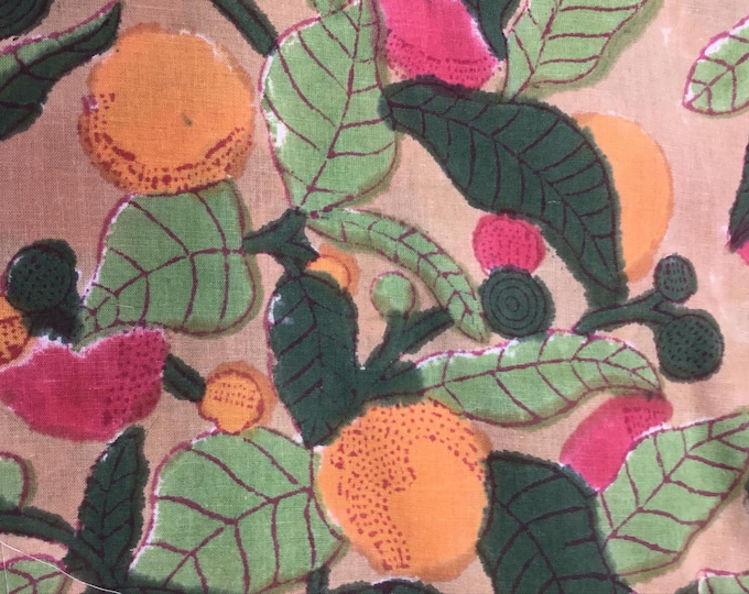 Indian block printed, block print of blockprint cotton Jaipur, fruits