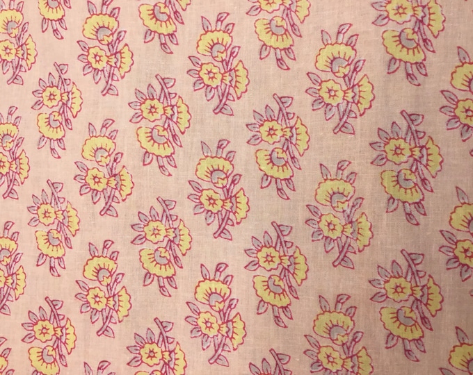 Indian block printed cotton muslin, hand made. Dehli Jaipur blockprint