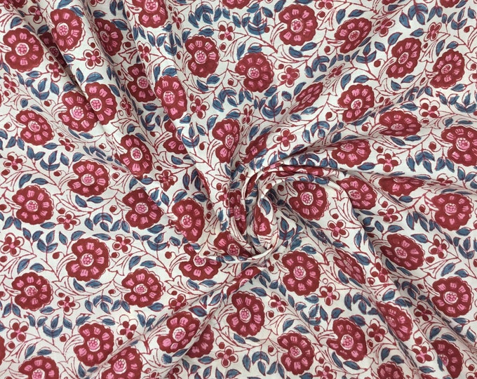 Indian block printed cotton muslin, hand made. Andalusia Jaipur