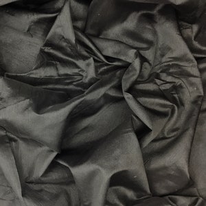 Sheer faux silk organza fabric, black