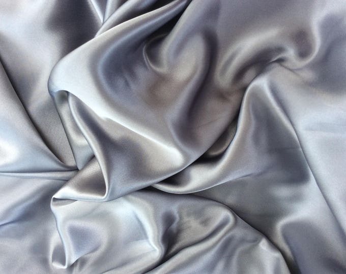 High quality silky satin, very close to genuine silk satin. Steel Gray  No48