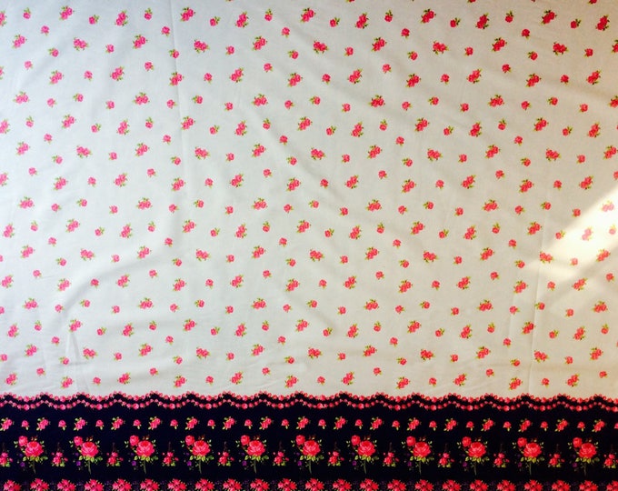 High quality cotton poplin floral print with a decorative border print