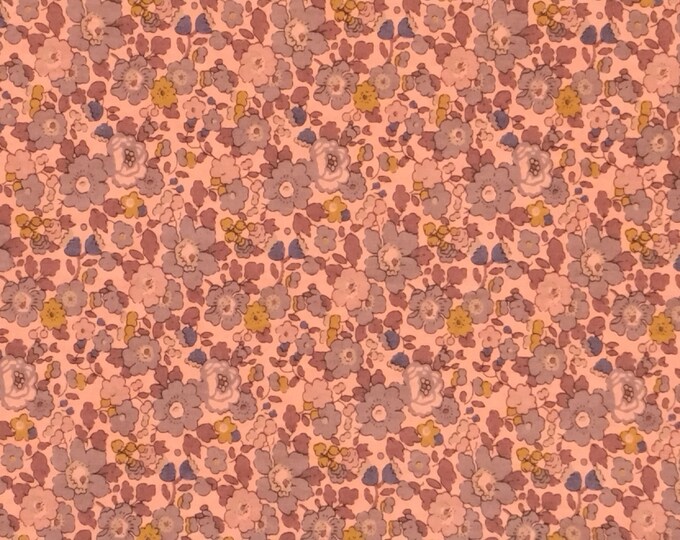 Tana lawn fabric from Liberty of London, tinted Betsy Ann fig on apricot