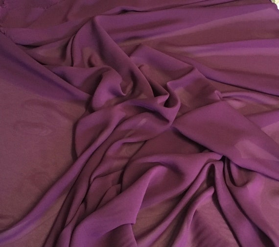 High Quality Faux Silk Chiffon. Dark Violet or Light Eggplant Nr41 Etsy UK
