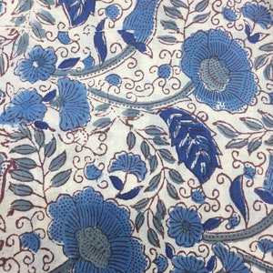 Indian block printed cotton voile, hand made. Jaipur Azul