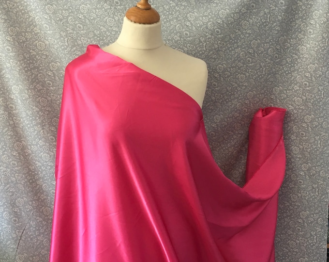 Mid pink nr32, High quality silky satin back, close to genuine silk crepe, backed crepe.