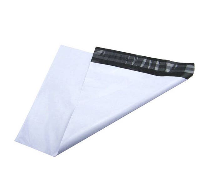 10 white sealing bags, 15cmX31cm (approx 6"X12")  with adhesive adress labels