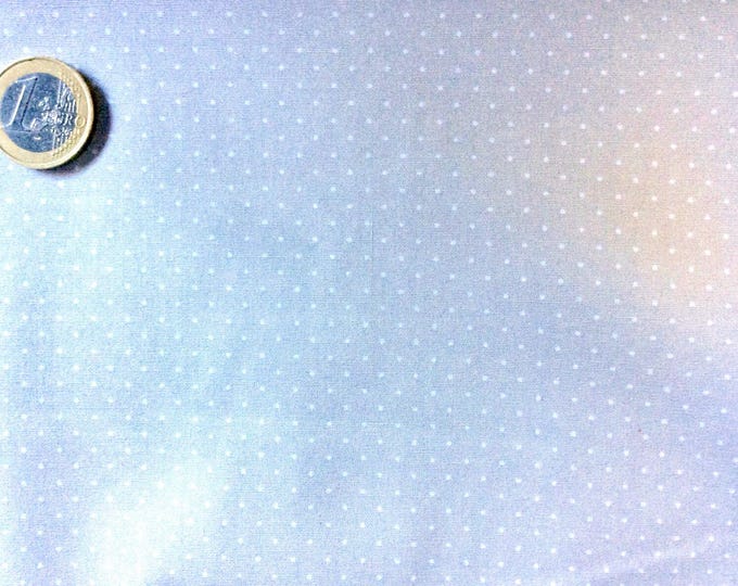 High quality cotton poplin, white polka dots on silver grey