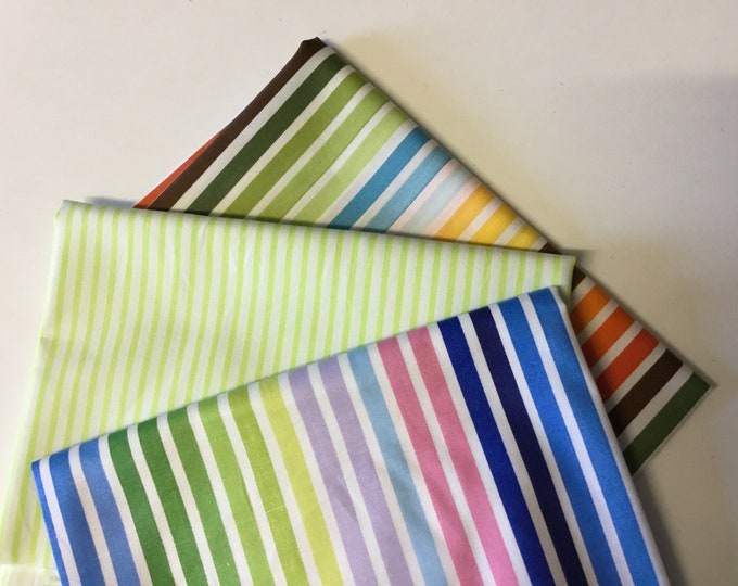 Total 75cm  (3pc, 25cm*1m12) striped cotton poplin