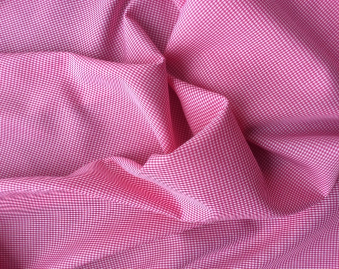 Cotton poplin, hot pink check weave