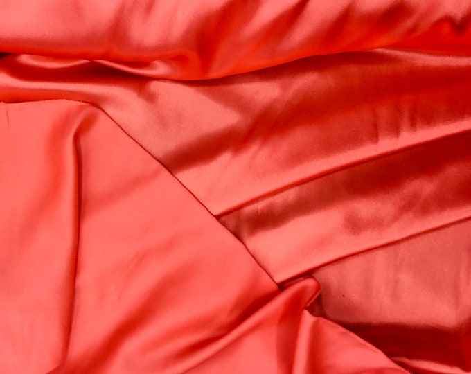 High quality silky satin back crepe, burnt orange nr98, close to genuine silk crepe, backed crepe.