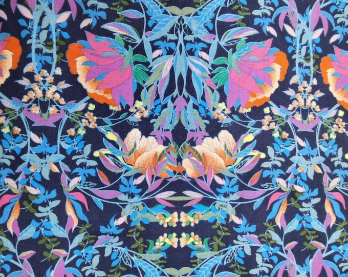 English Pima lawn cotton fabric Fabric Freedom teal blue jugend print