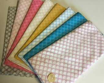 8 FQ: Lot de 8 carrés de popeline de coton motif sashiko