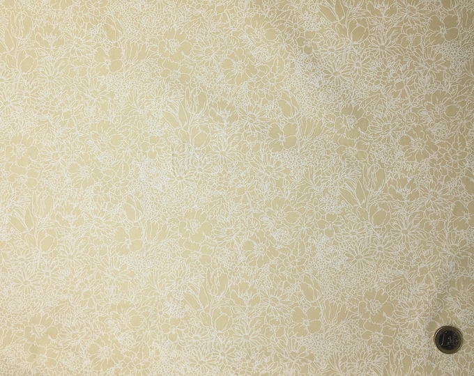High quality cotton poplin dyed in Japan, beige floral print