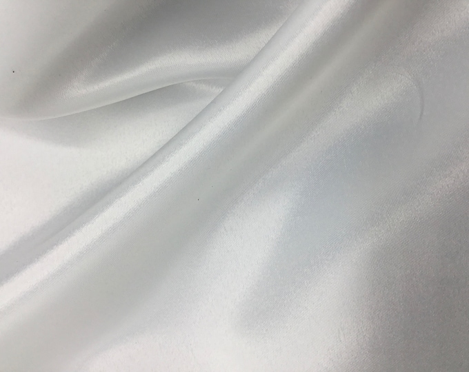 High quality silky duchess satin, very close to genuine silk satin. White nr1