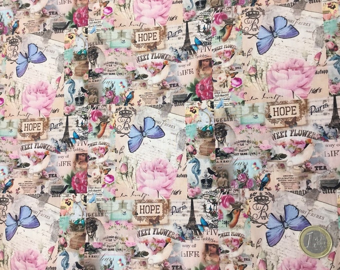 Oekotex certified cotton poplin, digital Paris print