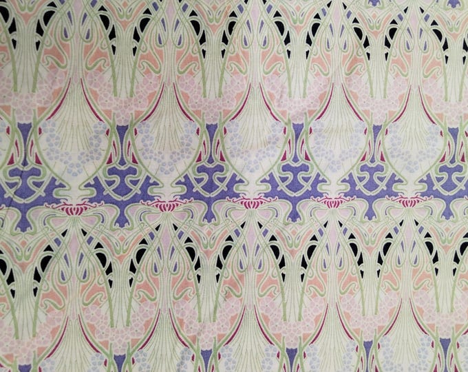 English Pima lawn cotton fabric bleached jugend Charleston print