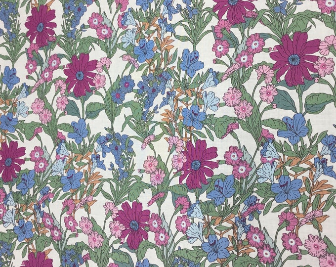 English Pima lawn cotton fabric, September floral