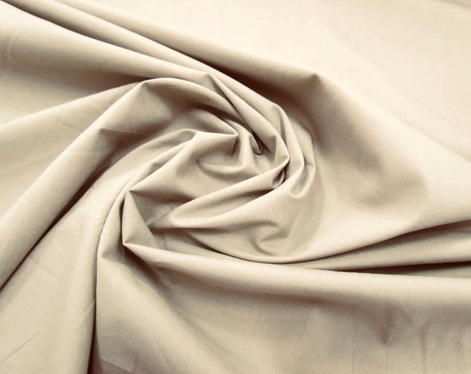 Plain beige or caffe latte cotton poplin