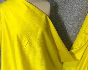 Satin de coton ou Coton satiné natté jaune citron