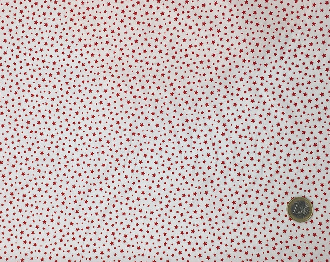High quality cotton poplin, red stars
