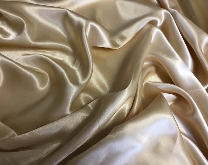 High quality silky satin, backed crepe. Champagne nr20