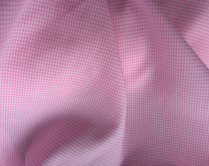 Cotton poplin, pink check print