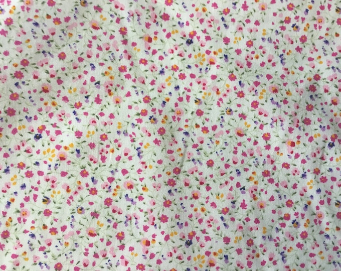 High quality cotton poplin, small floral print on cream