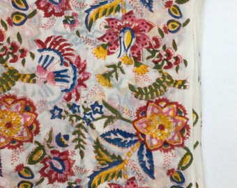 Tissu voile de coton imprimé à la main en Inde. Jaipur Gypsy