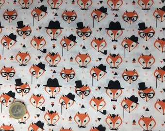 High quality cotton poplin dyed in Japan with foxes