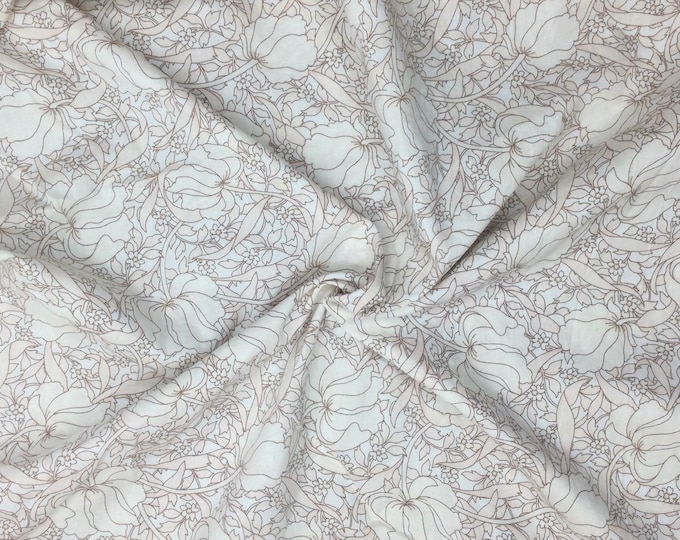 English Pima lawn cotton fabric, Nude Thistle