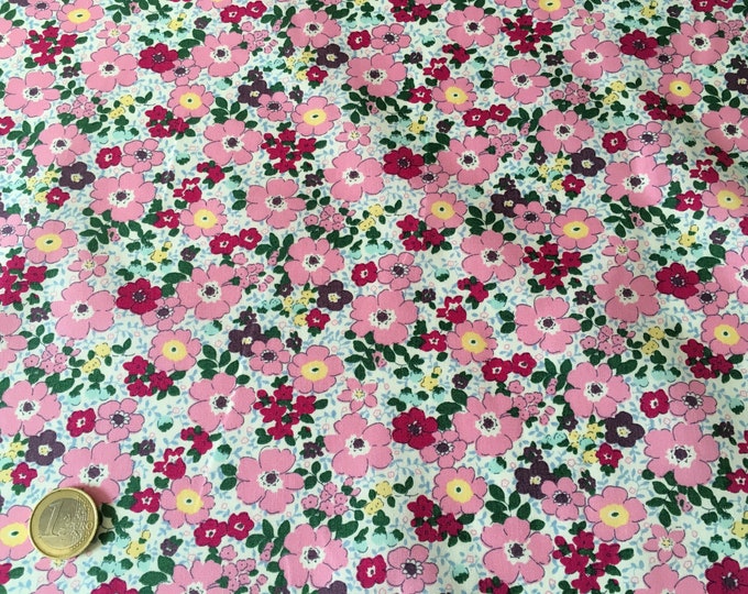 High quality cotton poplin dyed in Japan with flowers