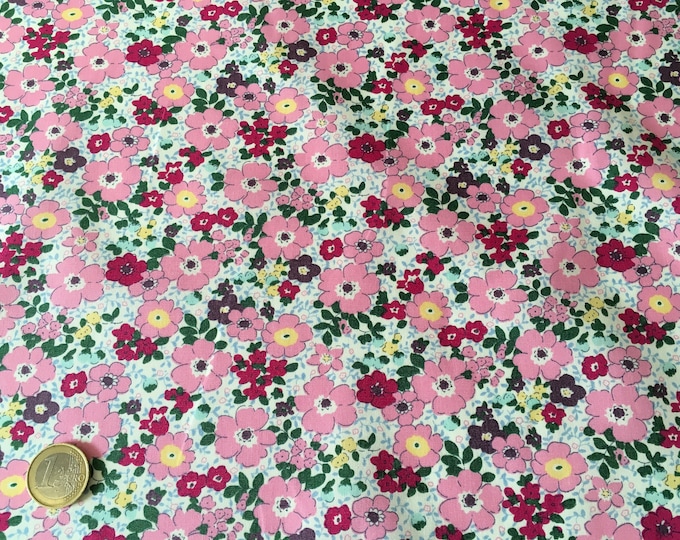 High quality cotton poplin dyed in Japan with flowers