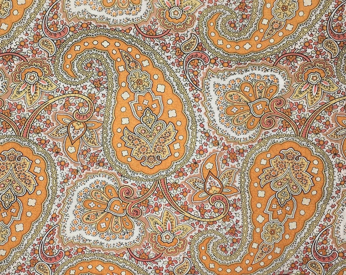 English Pima lawn cotton fabric, priced per 25cm. Paisley, sahara wind