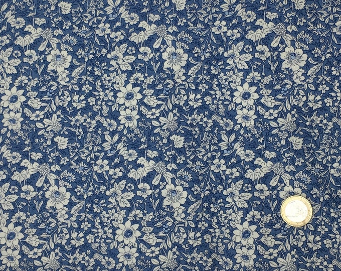 High quality cotton poplin printed in Japan, duck egg floral