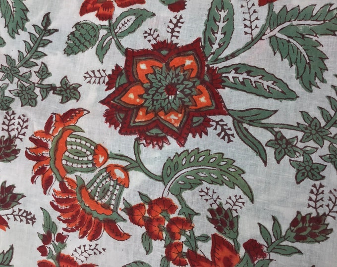 Indian block printed cotton muslin, hand made. India Jaipur