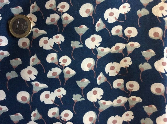 English Pima lawn cotton fabric Asian or japanese inspired fans Gingko leaves priced per 25cm