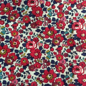 Tana lawn fabric from Liberty of London, Betsy Ann red