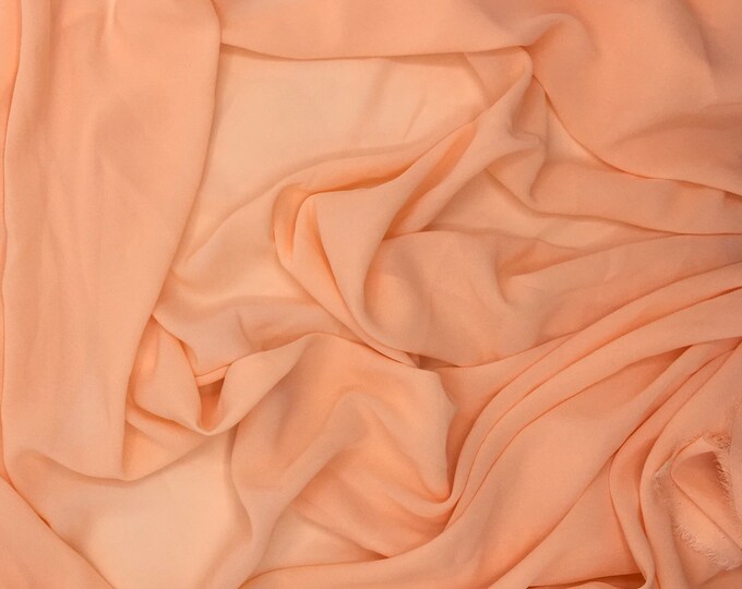 High quality Faux Silk Chiffon, very close to genuine silk chiffon. Color Peach No26
