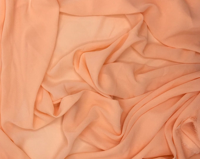 High quality Faux Silk Chiffon, very close to genuine silk chiffon. Color Peach No26