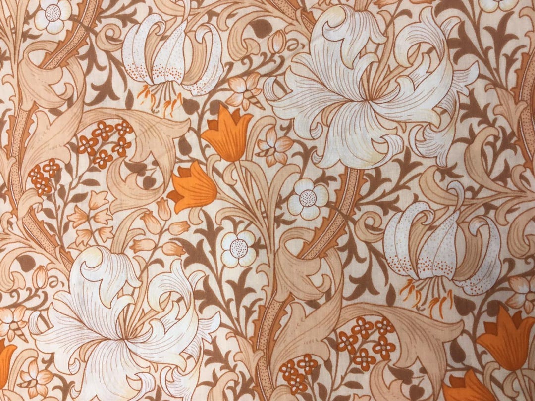 English Pima Lawn Cotton Fabric, Dark Beige Jugend Print - Etsy