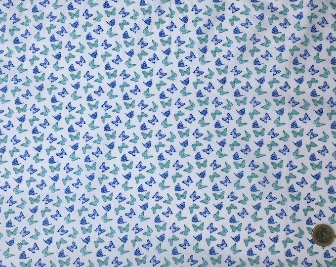 Huh quality cotton poplin, vintage butterfly print