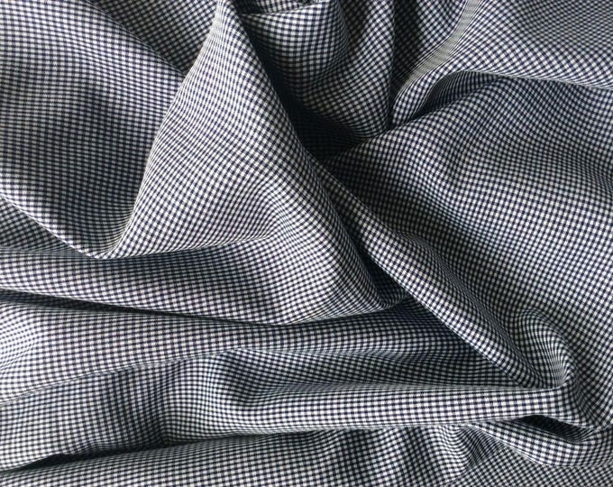 Cotton poplin, navy check weave