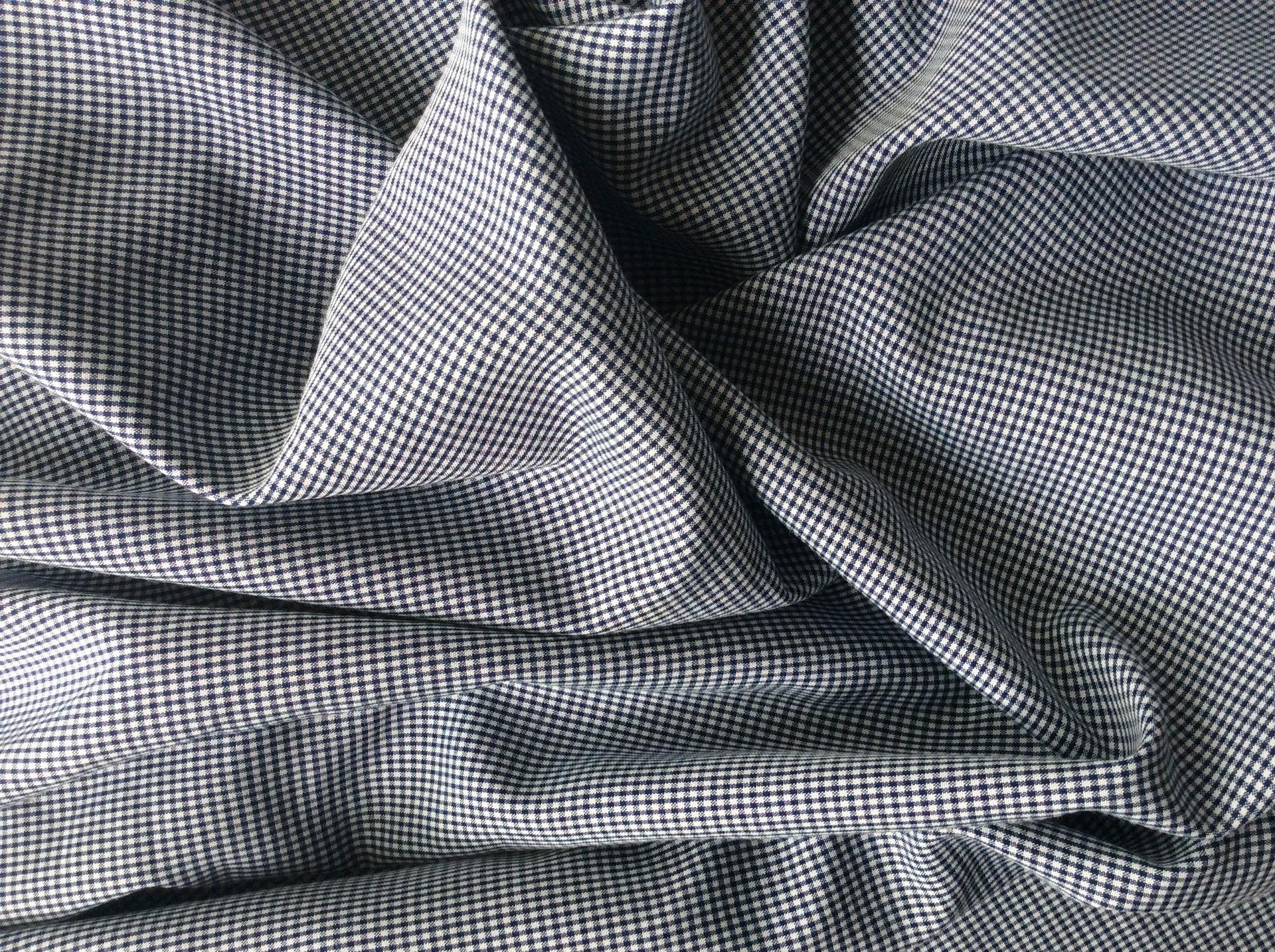 Cotton poplin, navy check weave